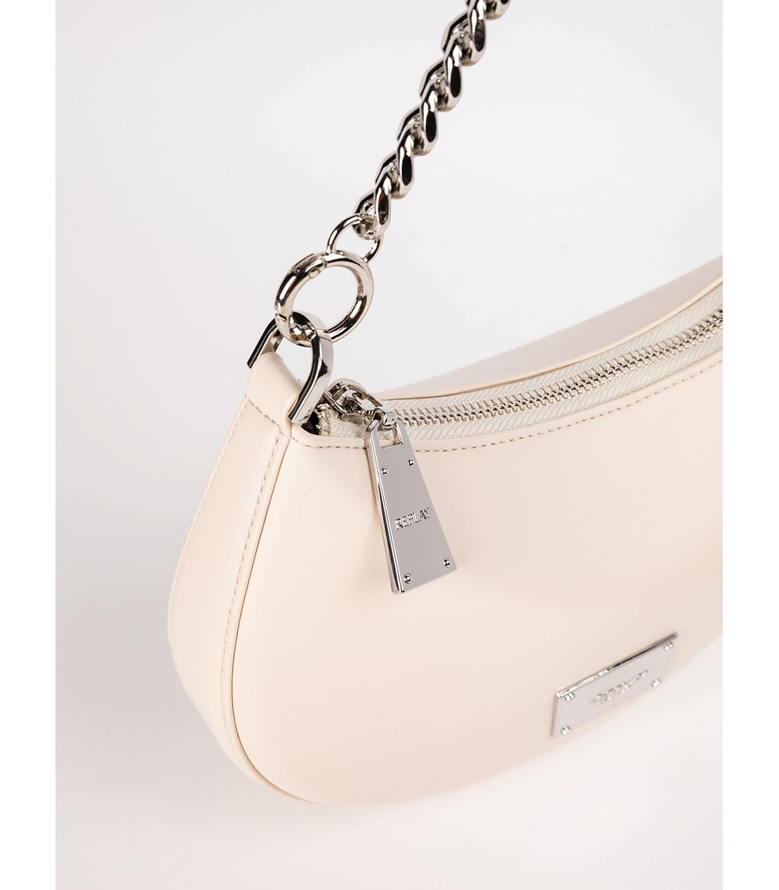 チェーンハンドル付きミニホーボーバッグ 詳細画像 アイボリー 7